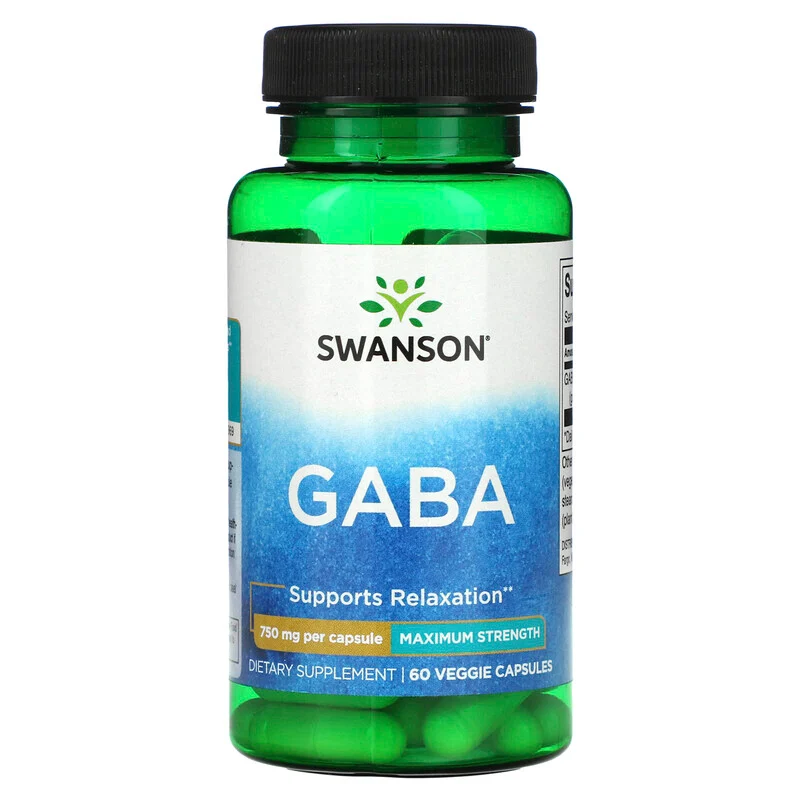 Gaba Max Strength-750mg-60 kapsler-SWANSON