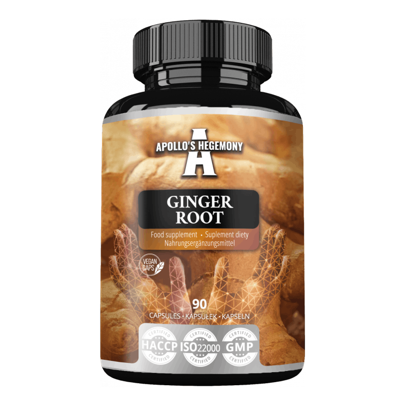 Ingefærekstrakt 500mg 90 kapsler - Støtte for Fordøyelse og Immunforsvar (Ginger Root)