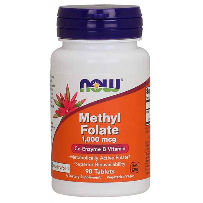 NOW Metylfolat 1000 µg -90 tabletter