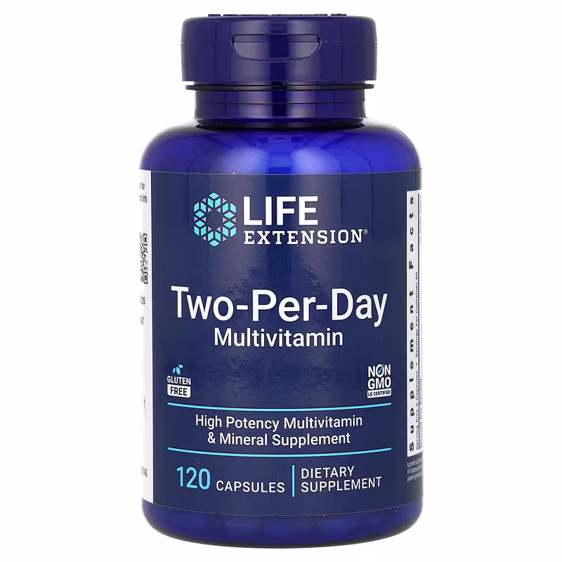 Two-Per-Day Multivitamin 120 kaps. – Høydosert multivitamin -Life Extension